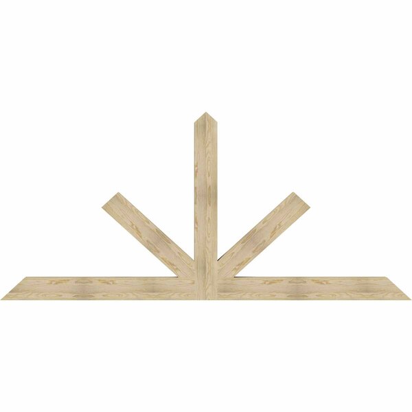 Ekena Millwork Saratoga Rough Sawn Timber Gable Bracket, Douglas Fir, 108"W x 49"H x 4"D x 6"F, 11/12 Pitch GBW108X49X0406SAR00RDF - main